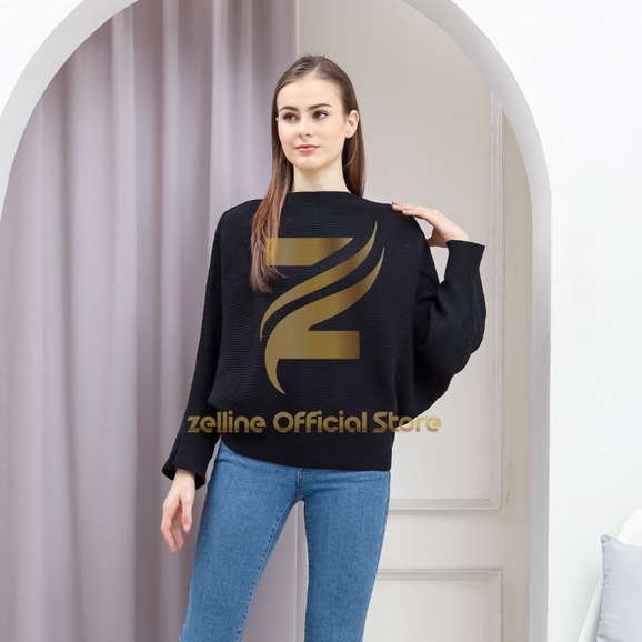 zelline official atasan rajut wanita lasperal batwing