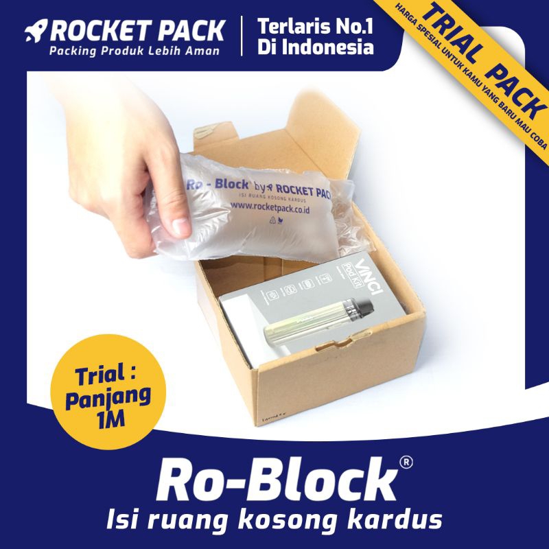 

Inflatable Air Bubble Cushion Wrap Ro-Block 1m 20x10cm Rocket Pack TRIAL PACK