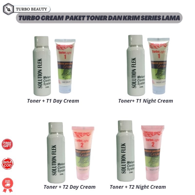 Cream Turbo Paket Toner dan Krim (Kemasan Lama/Baru BPOM)