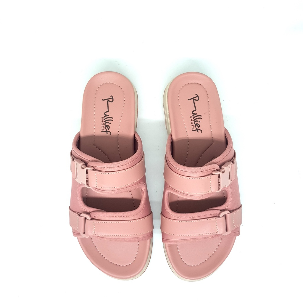 Rullief FBS 677 Sandal Flat Selop Japit Premium Wanita - Sendal Casual Slip Fashion Cewek Korea Trendy Original