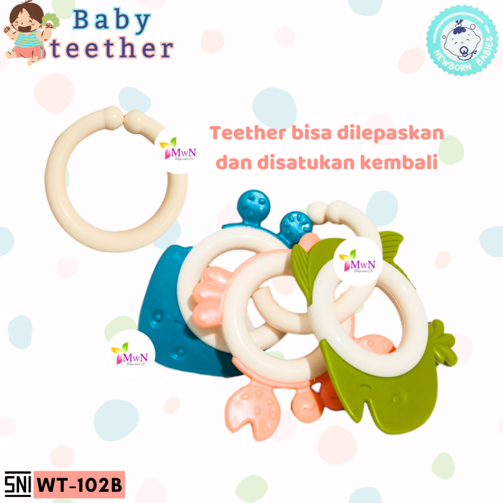 MWN Mainan Gigitan Baby Toys Teether 3 in 1 WT-102B