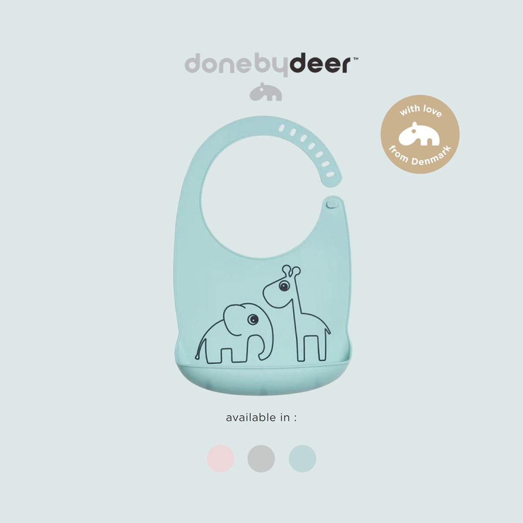 Done By Deer 1309891/1309895 Silicone Bib Deer Friends - Celemek Bayi