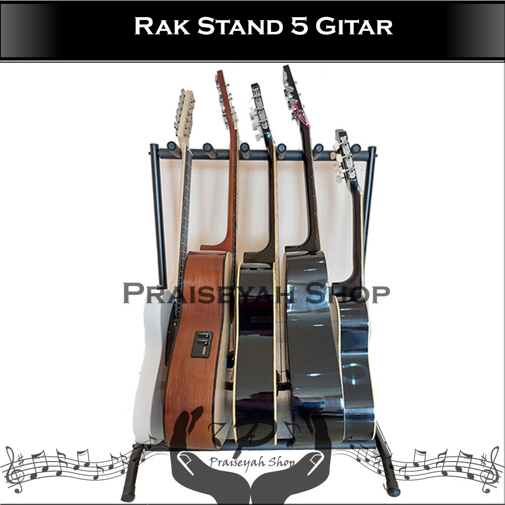 Rak Stand Gitar dan Bass isi 5 Alat Musik