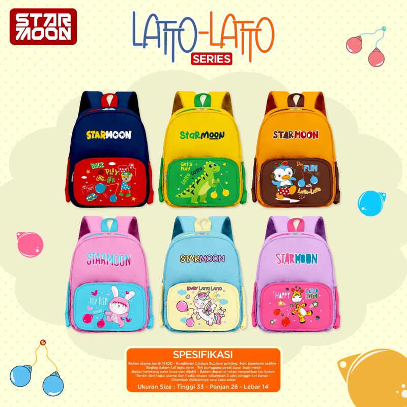 BACK PACK SERIES LATTO-LATTO By STARMOON / Tas anak / back pack tas paud tas latto latto