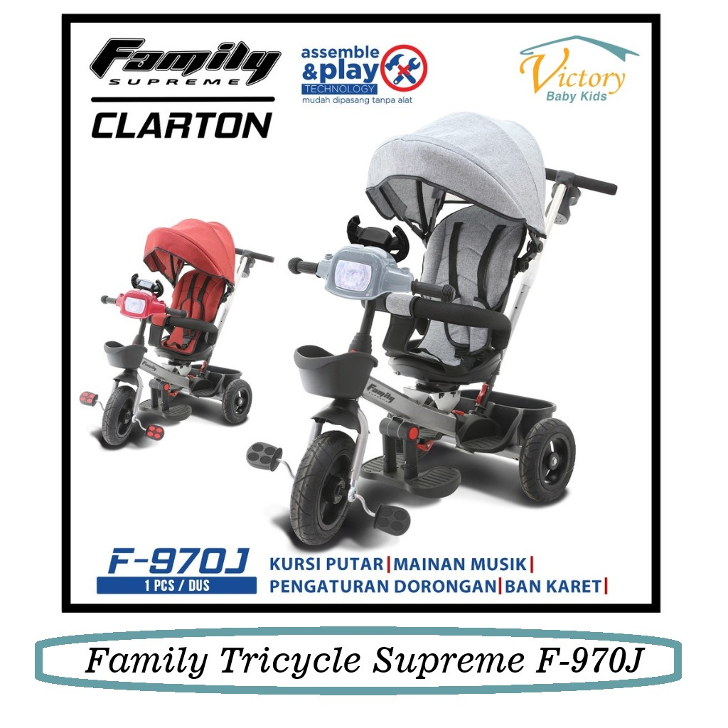 Family Sepeda Roda Tiga Family Supreme F-970J Clarton dengan Musik