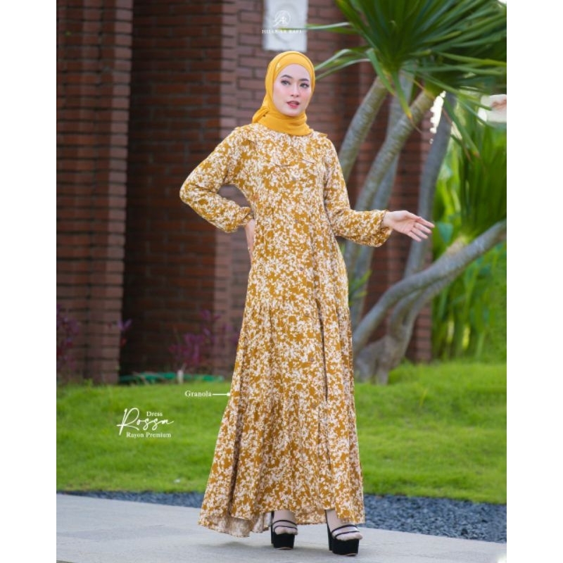Rossa Dress arrafi Gemis motip baju muslim terkini baju muslim Size L