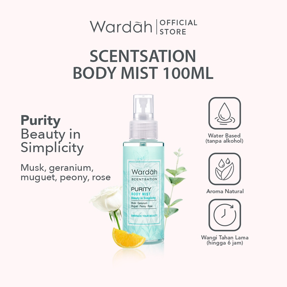 Wardah Scentsation Body Mist 100 ml - Parfum Wanita Wangi Tahan Lama Hingga 5 Jam