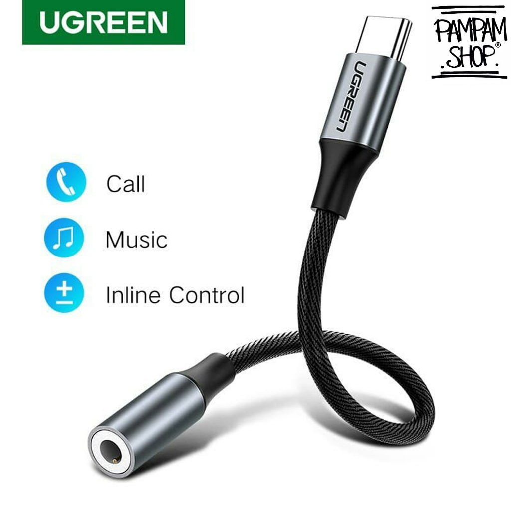 UGREEN ORIGINAL Converter NON DAC TYPE C to 3.5mm Jack Audio Adaptor Adapter Splitter Ori Spliter Tipe C 3.5 MM