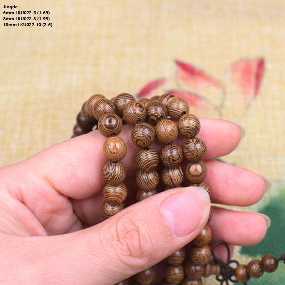 Manik Bahan Gelang Kayu Galih Kelor / Kayu Tibet Buddha / Kayu Gaharu Uk 6-10mm  Harga/String