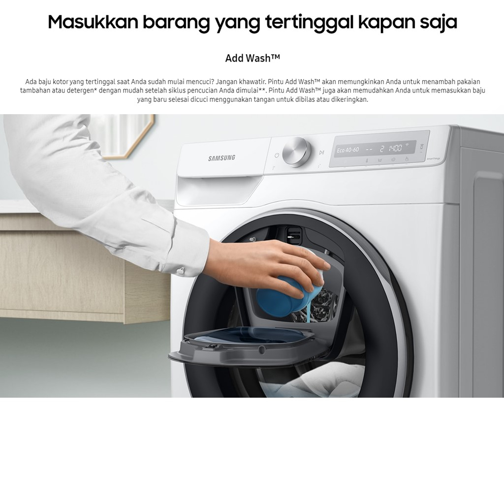 Mesin Cuci Samsung Front Loading [9,5 Kg] WW95T654DLX/SE