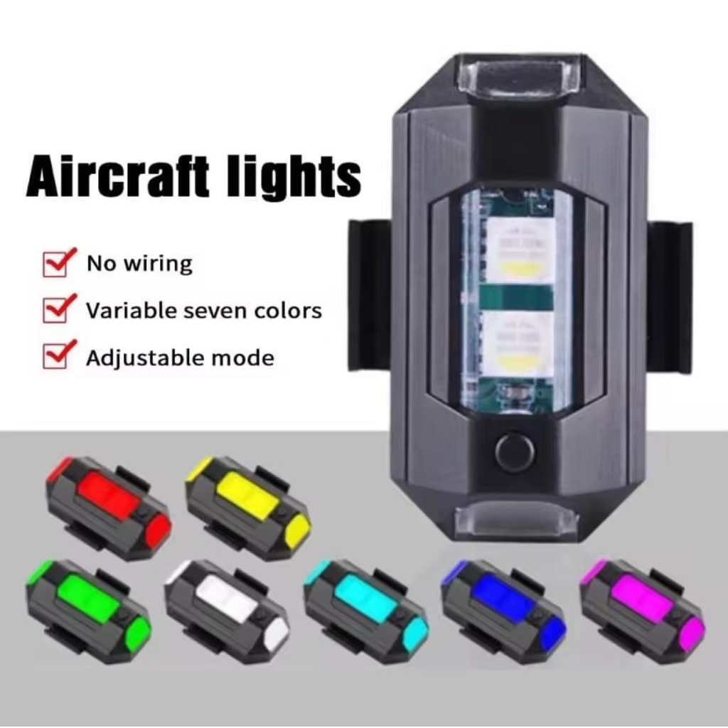 PROMO 1PCS LAMPU LED KEDIP PESAWAT RBG LED AIRCRAFT PLANE 7 WARNA USB MOTOR MOBIL DRONE BISA PAKAI