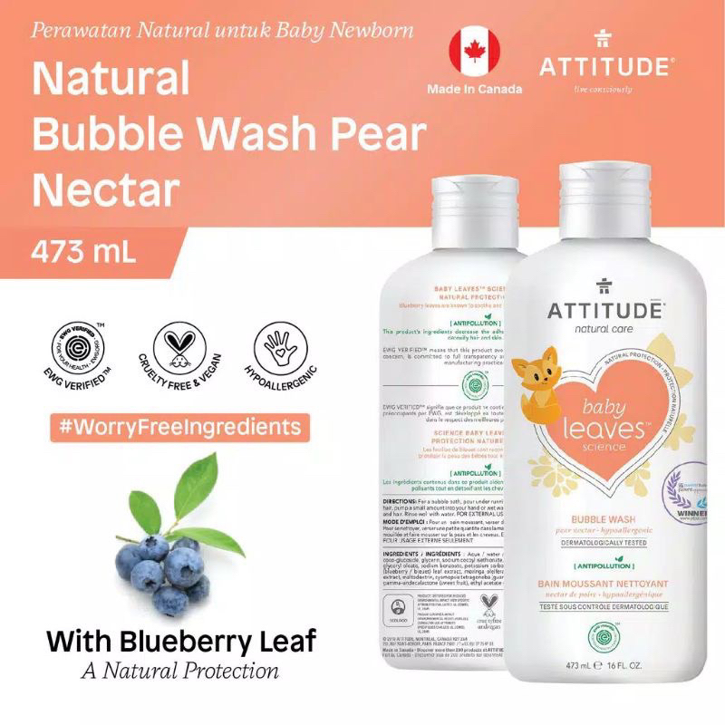 Attitude Bubble Wash 473 ml Sabun Mandi Bayi