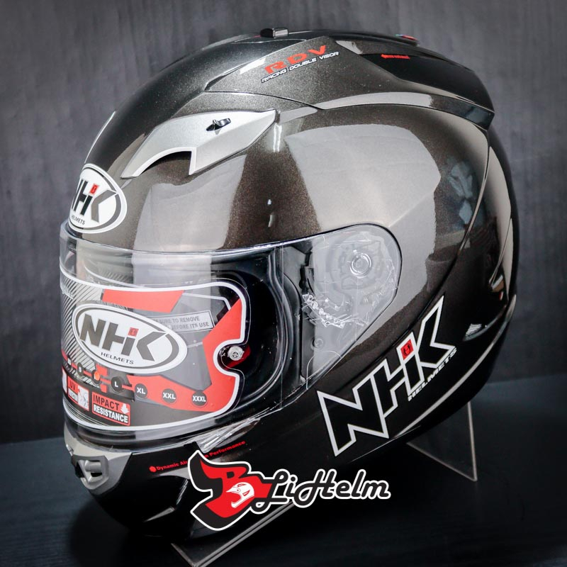 HELM NHK GP1000 SOLID GUNMETAL | GP 1000 FULL FACE HELMET SNI | DOUBLE VISOR