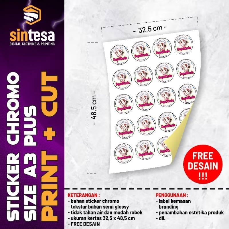 

STICKER CHROMO - PRINT & CUT // BISA SATUAN