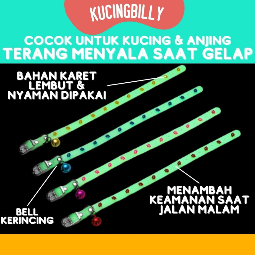 KALUNG GLOW IN DARK kucing anjing aksesoris