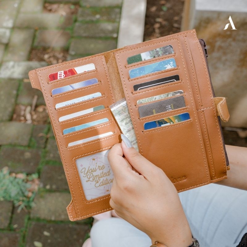 Reven Alona Leather Dompet Panjang Wanita Evelyn Terbaru Kulit Sapi Asli Premium Fashion Cewek Perempuan Kekinian Original Branded Tahan Air Api