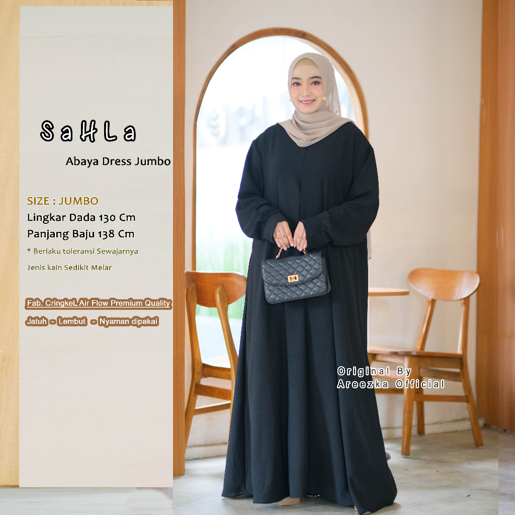 Gamis JUMBO Cringkle Airflow LD 130 Abaya Dress Jumbo Cringkel