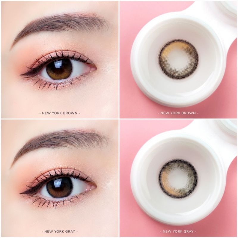 SOFTLENS NEW YORK KITTY KAWAII BROWN GRAY NORMAL MINUS  s.d -10.00