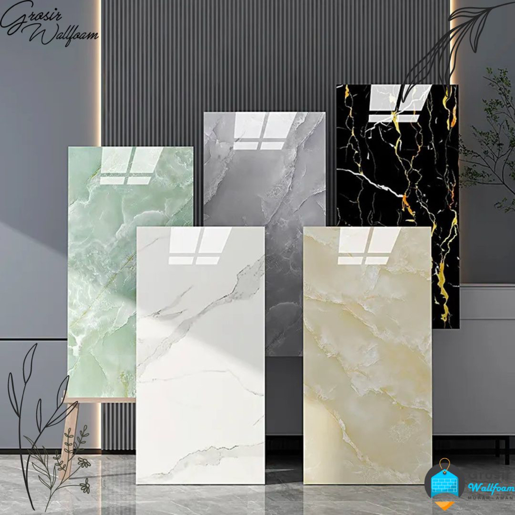(COD) PROMO Stiker dinding wallpaper / Wallfoam Marmer 3D Dinding / Wallsticker 3D Dapur Motif Marme