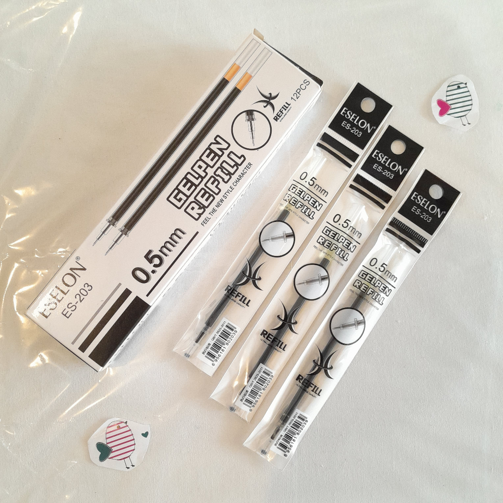 

Refill Gel Pen Eselon ES 203 isi ulang pena pen 12 pcs