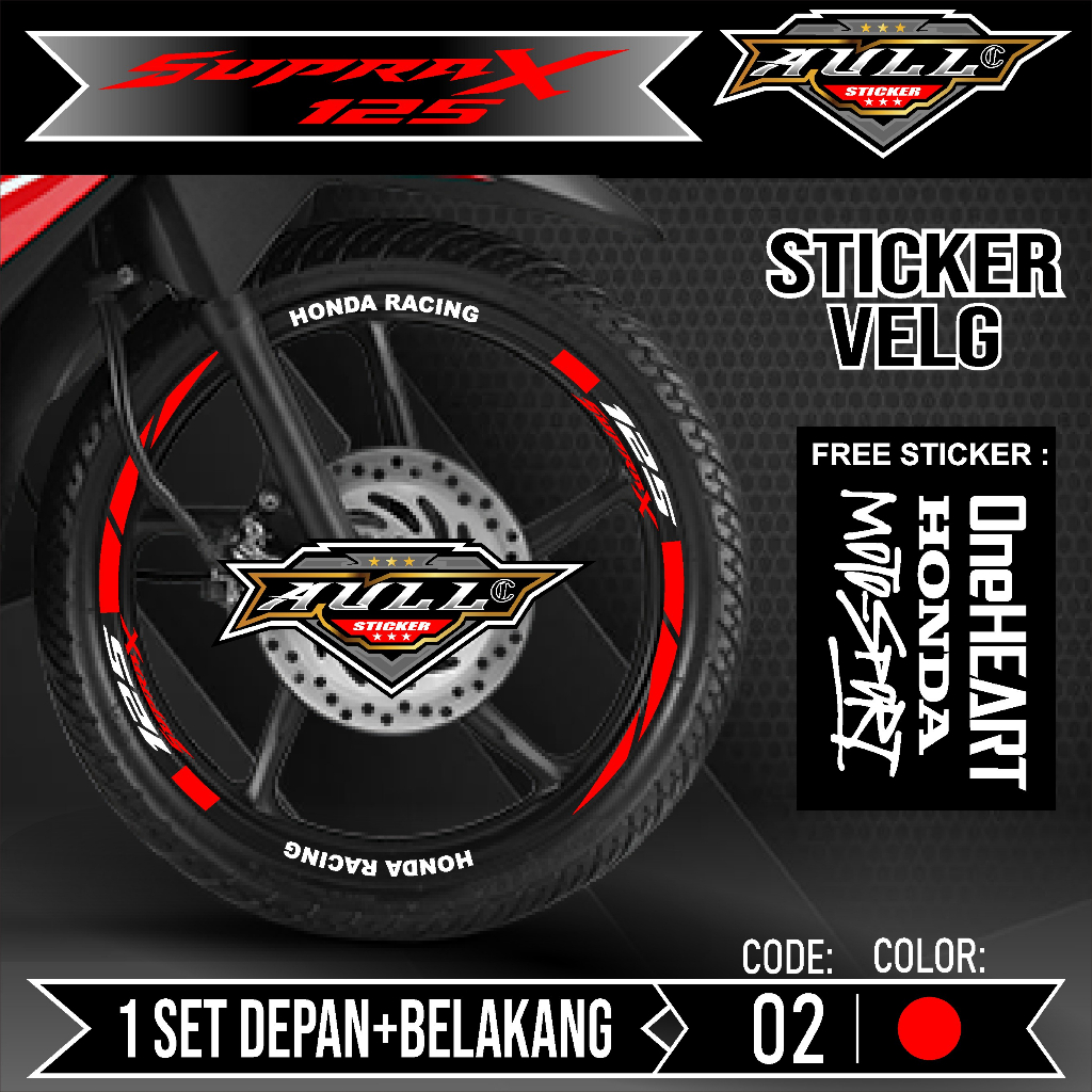 Stiker Cutting Velg Supra X 125 - Aksesoris Stiker Cutting Sticker List Velg Motor Honda Supra X 125