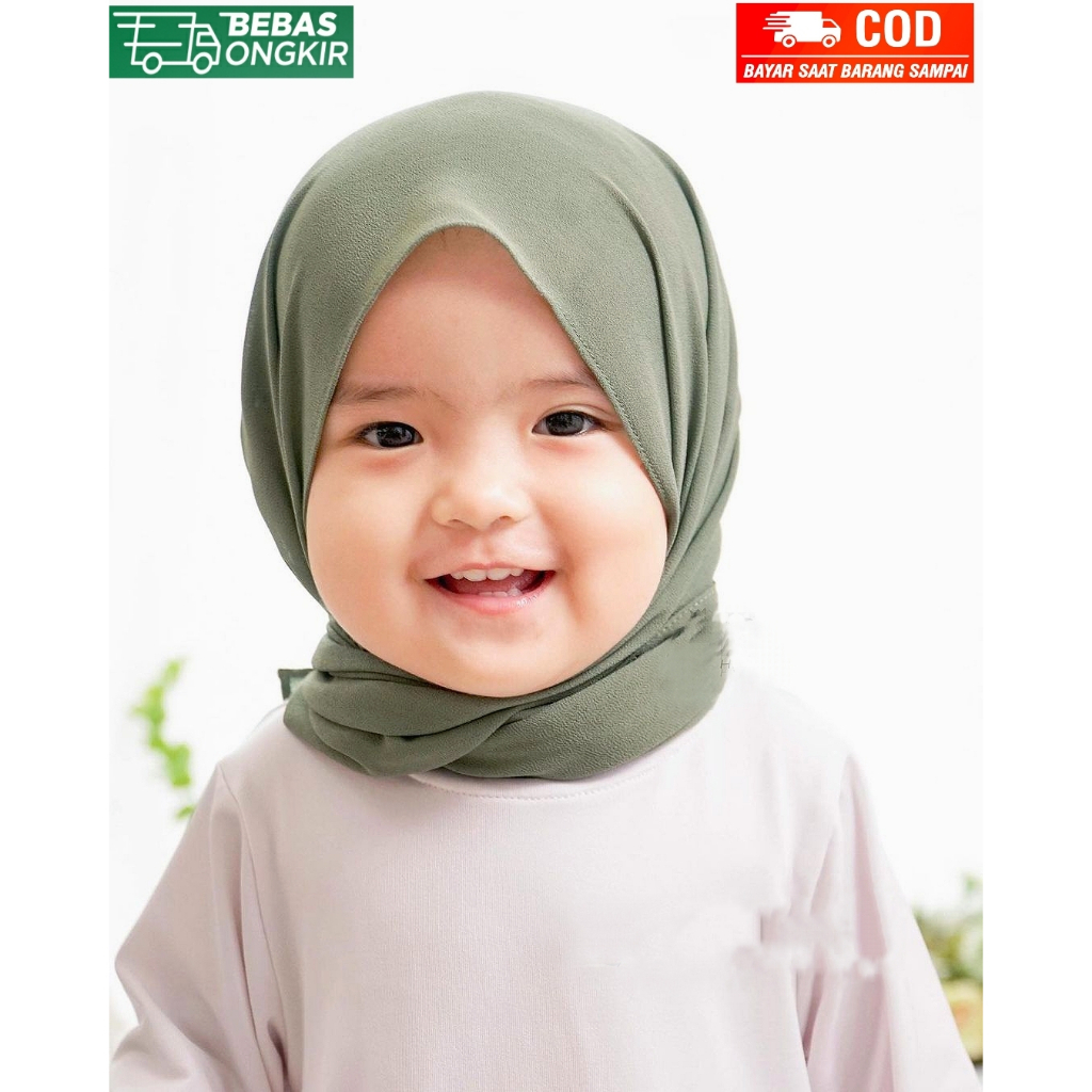 JIlbab Pashmina Instan Bayi Azara Karet Diamond - Kerudung Instan Anak -/ Kerudung Wanita - Kerudung