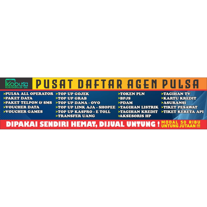 Daftar Agen Pulsa,Kuota, Token, voucher, Paket Telepon, Paket SMS dan lain lain