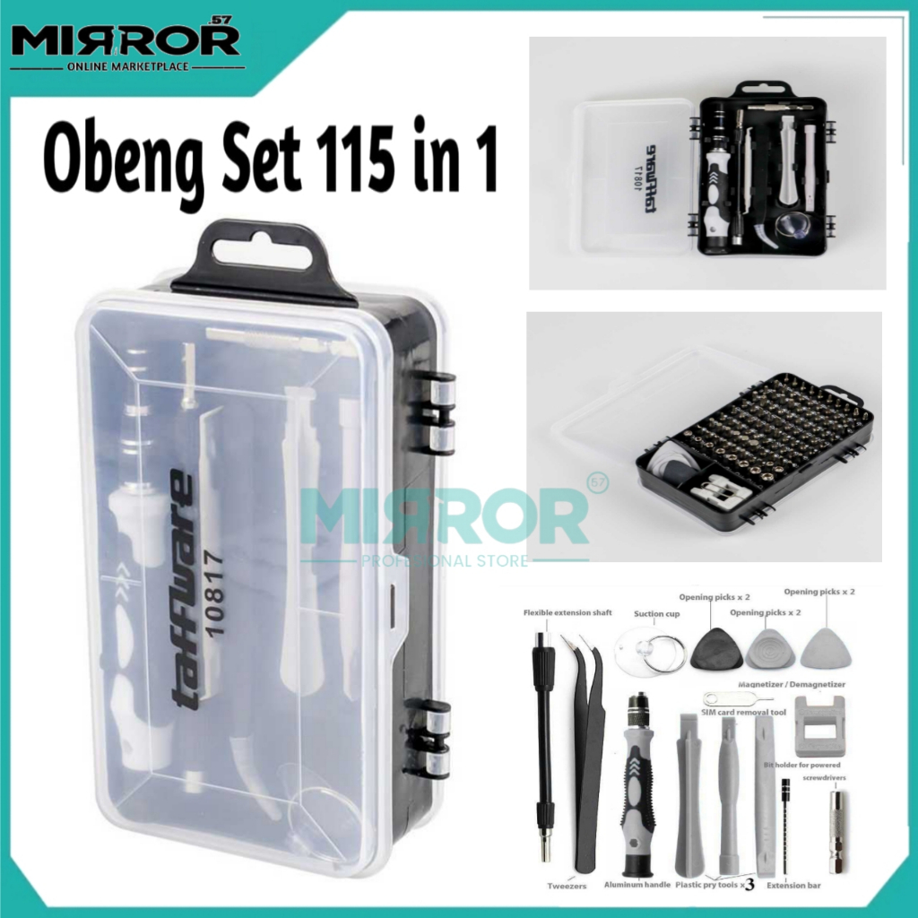 Obeng Set 115 in 1 Obeng Reparasi Untuk Smartphone Laptop Elektronik All Device