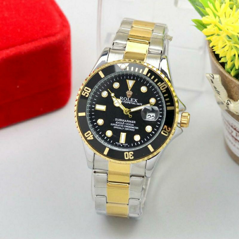 Jam Tangan Pria Rolex Submariner Super Mewah Dan Elegan Warna Kombinasi Hitam - Rolex Submariner
