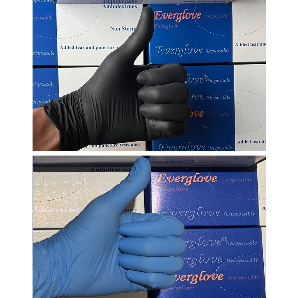 Nitril Sarung Tangan Nitrile Karet Latex Gloves Powder Free ORIGINAL 100% Glove