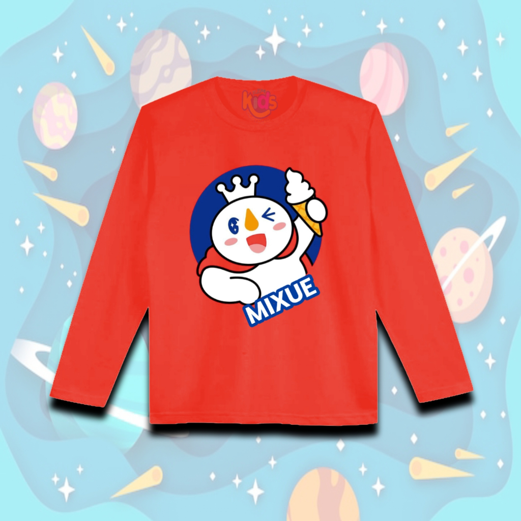 Kaos mixue Baju anak Lengan panjang