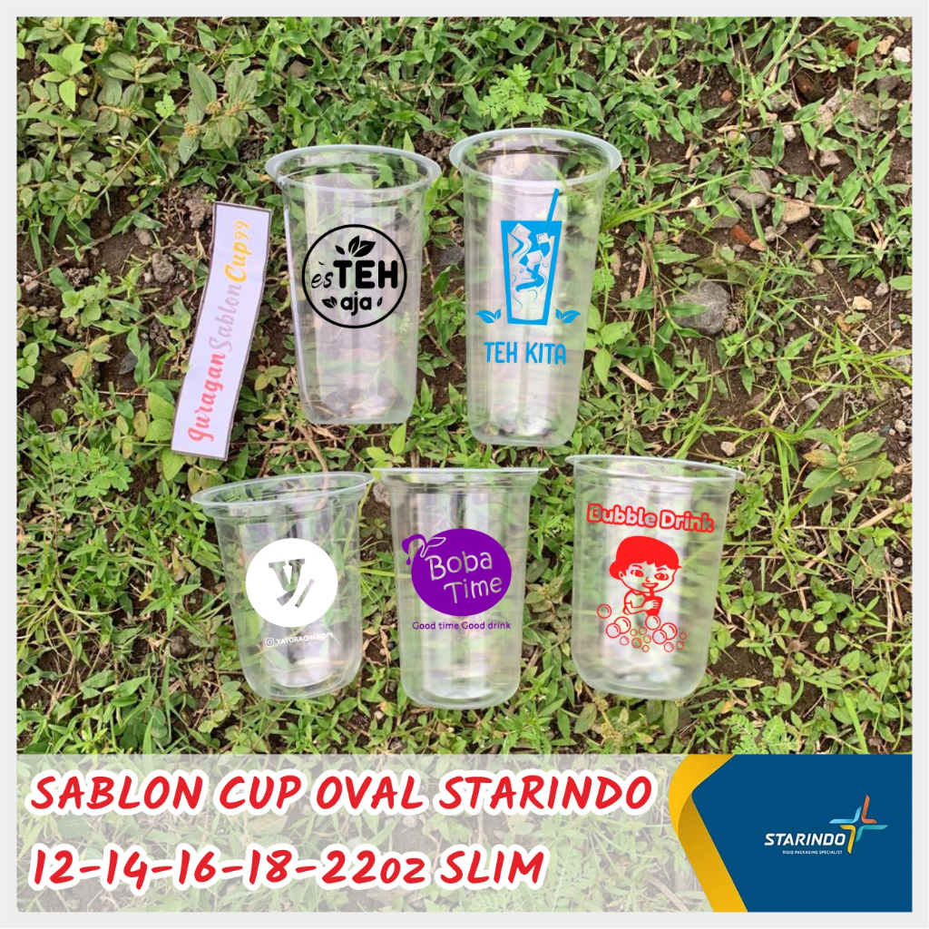 SABLON GELAS CUP STARINDO OVAL SLIM 12 14 16 18 22 OZ TERMURAH PROSES CEPAT BERKUALITASMohon Baca De
