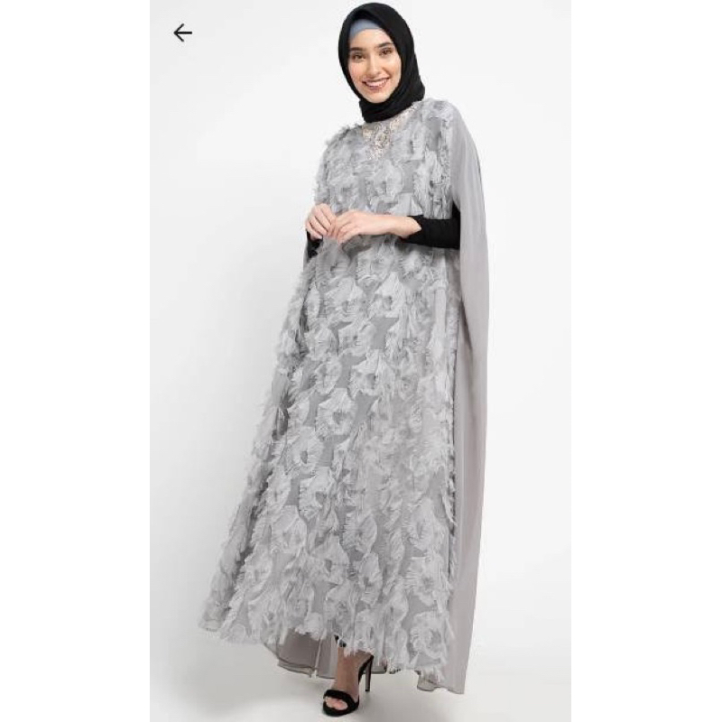 [PL Like New] Kaftan Berpayet Grey All Size Luire by Raden Sirait