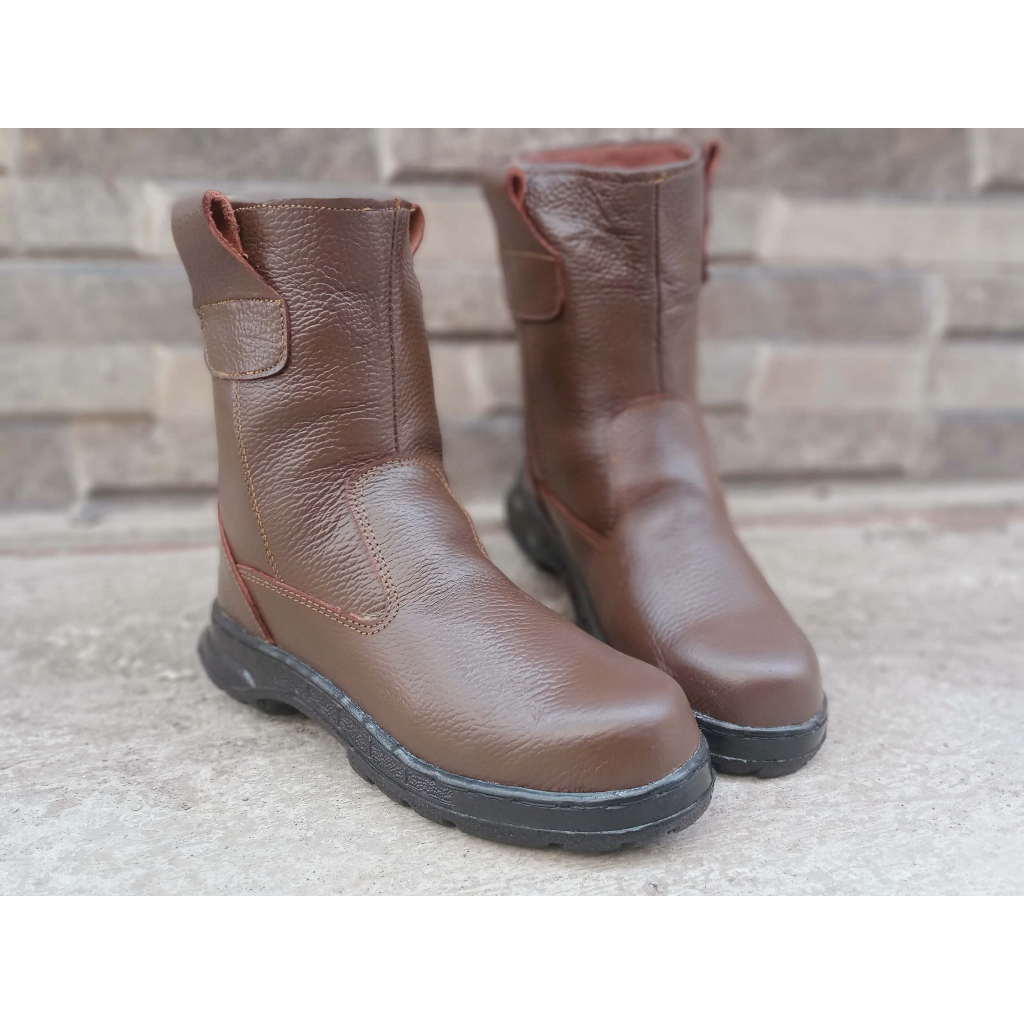 Sepatu Safety Kulit Pria King Ujung Besi Produksi Sendiri