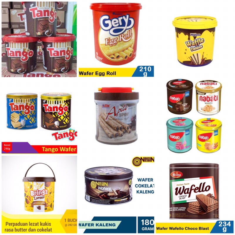 

GERY NABATI RICHEESE RICHOCO WAFER BISKUIT APILO WAFER ROLL STICK TANGO BRINGZ LUMIER CHOCOLATOS ASTOR CHOCOLATOZ KINO NASTAR DEKA HAMPERS KALENG EMBER JAR