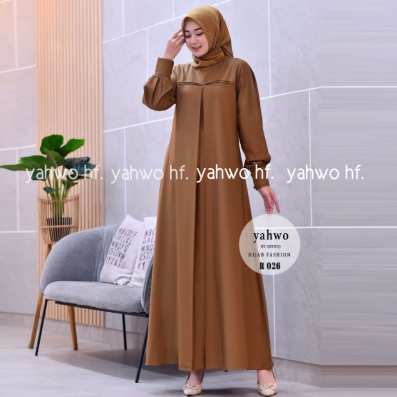 SERAGAM PNS KHAKI WANITA R026/GAMIS PNS KHEKI PNS PDH PEMDA ASN GURU WANITA/GAMIS TOYOBO/GAMIS PNS T