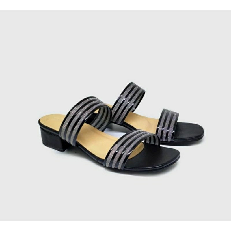 ORIGINAL, Sandal Clogs Kulit Wanita Macan.133 BIG SIZE 40-41-42-43-44-45 Sendal Kulit Ibu2 Leofard Pesta Style Elegan Kaki Jumbo