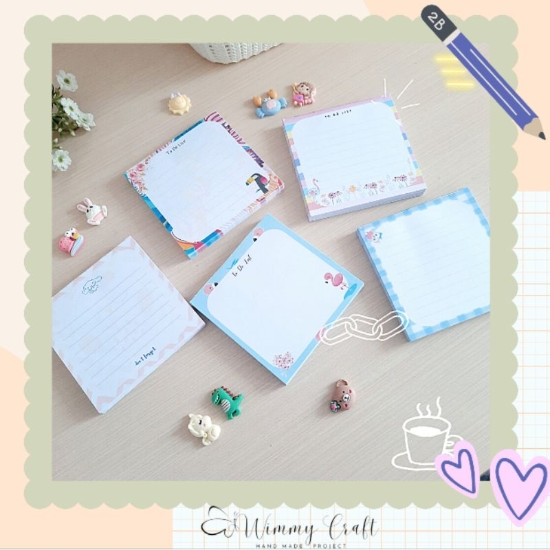 

Memo Pad kotak tanpa perekat (non sticky) 9 x 9cm_Handmade