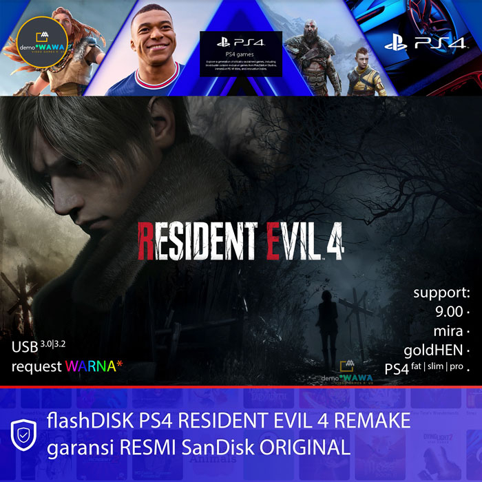 flashDISK PlayStation 4 PS4 RESIDENT EVIL 4 REMAKE SanDisk ORI USB 3.0 3.1 3.2 32gb 32 gb ORIGINAL
