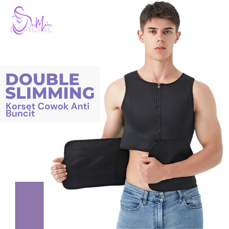 Korset Pelangsing Pengecil Perut Buncit Pembakar Lemak Velcro Pria Premium Vesh Rompi Baju Sauna Corset Korslet Olahraga Gym Fitness Pembentuk Tubuh Sixpack Perekat Jumbo 100kg Original Cowok Woco Laki Laki