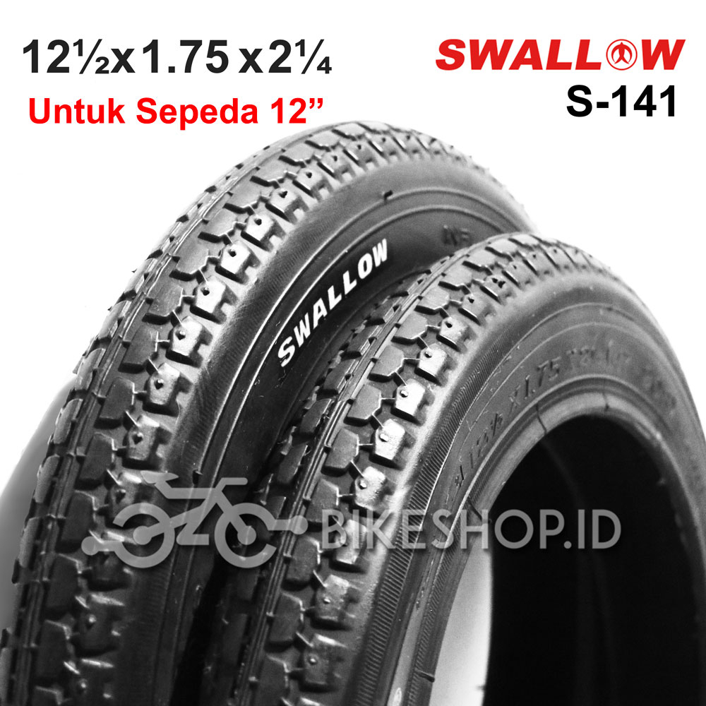 Ban Luar Sepeda Anak Swallow Ukuran 12 1/2 x 1.75 x 2 1/4 Hitam S-141 | High Quality
