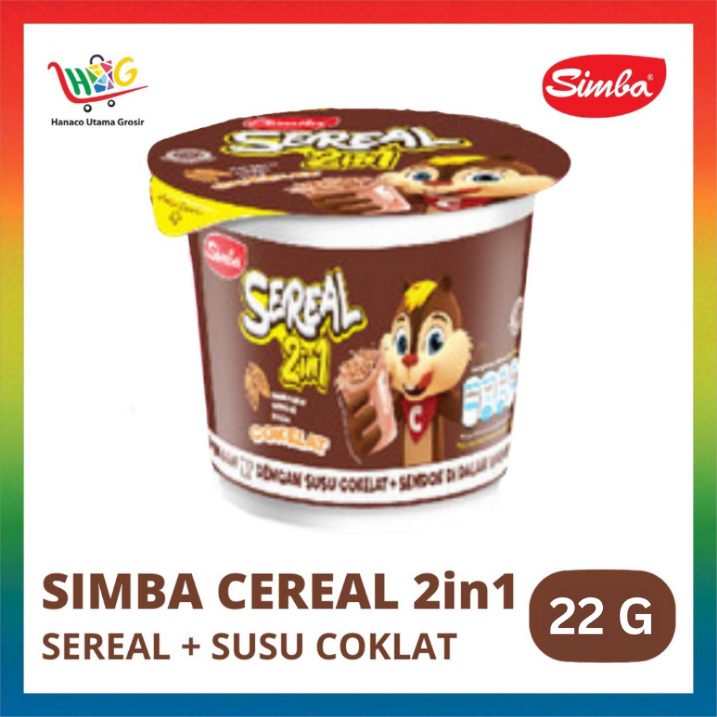 Cereal SIMBA 2in1 Choco Chip / Stroberi - 22g [ 1 PCS ]