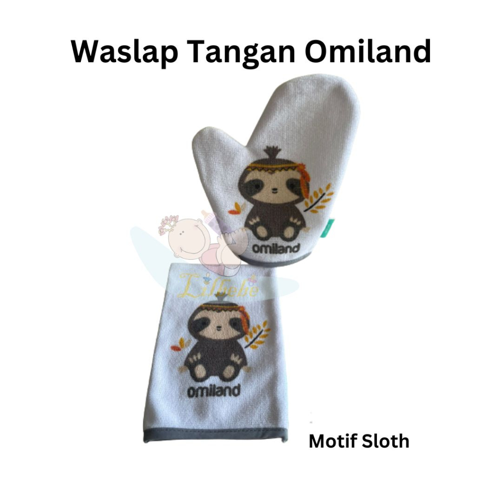 OMILAND Waslap Tangan / Waslap Kotak / Omiland Bantal Lengan Menyusui Peang Nursing Pillow Panda Series - Waslap Lap Mandi Sloth / Alpaca Series - Bahan Lembut Dan Premium