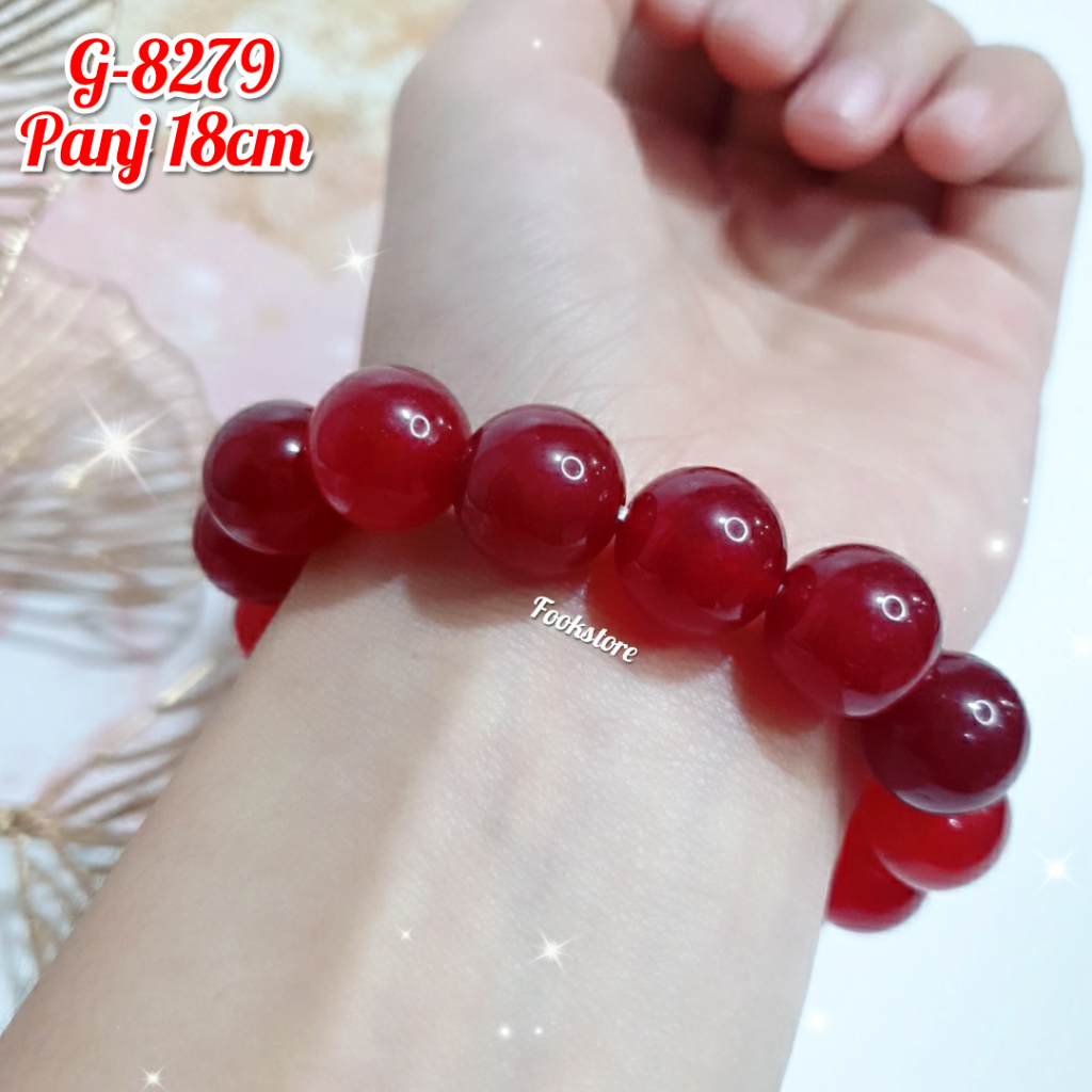 GELANG DEWASA BATU GIOK NATURAL GELANG ELASTIS GIOK UK 10 mm