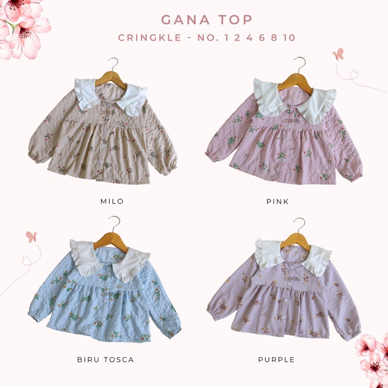 Part 2 Atasan anak perempuan - GANA TOP NO. 1  2 4 6 8 10 - Blouse anak