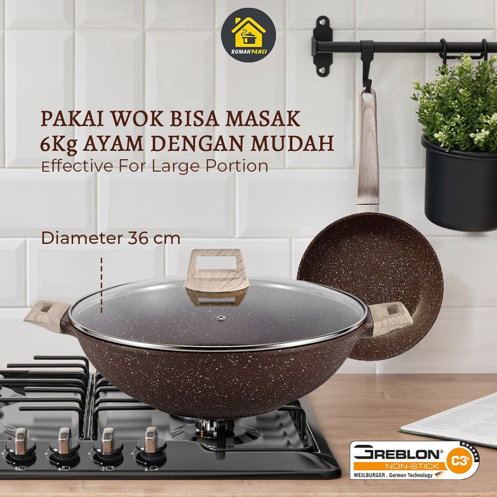 Paket Kochen Wok Pan 36 cm X Fry Pan 24 Cm