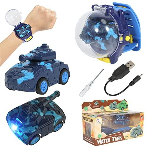 Mainan Anak Mobil Jam Tangan Remot Control I Watch Mini Tank RC Car I Jam Tangan Mobil Tank Terbaru 