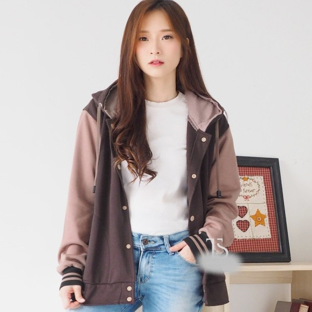 Jaket Baseball Wanita Regland Polos Premium / Jaket Varsity Wanita Hoodie Polos
