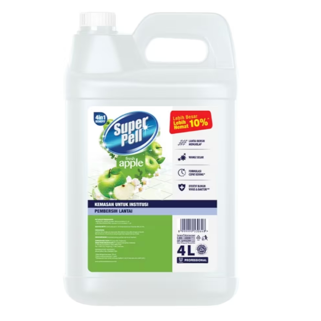 Super Pell Pembersih Lantai Jerigen Apel - 4 liter