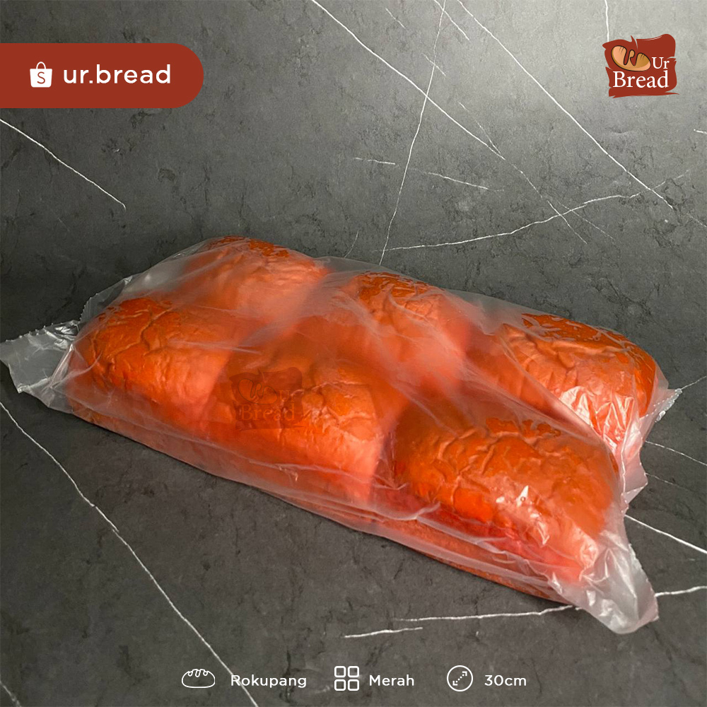 Roti Kukus Panggang Merah Ukuran 30cm isi 2 | Base Rokupang Red 30cm